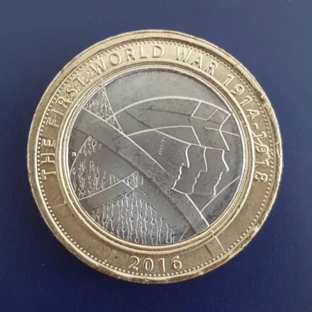 2016 First World War (Army) £2 coin, WW1 Two Pound coin, circulated