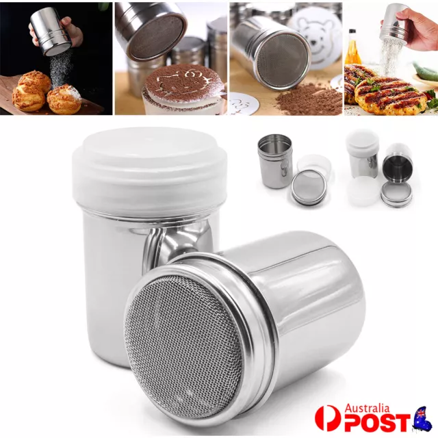 Stainless Steel Icing Sugar Cocoa Coffee Shaker Flour Duster Chocolate Powder