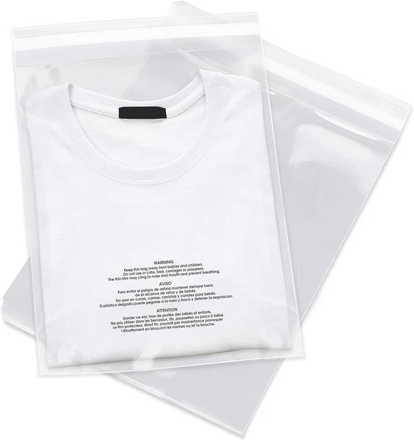- 8” X 10” (200 Count) Self Seal Clear Poly Bags with Suffocation Warning for Pa