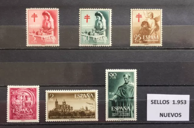 Sellos De España Año 1953** Sin Legazpi Y Sorolla (Mnh) Nuevos Sin Fijasellos