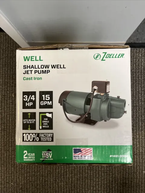 NEW - Zoeller 1461-0006 3/4HP 15GPM Cast Iron Shallow Well Jet Pump