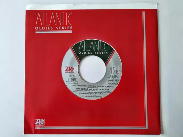 Phil Collins/ Marilyn Martin - Separate lives/ Only you know and I know 7'' US