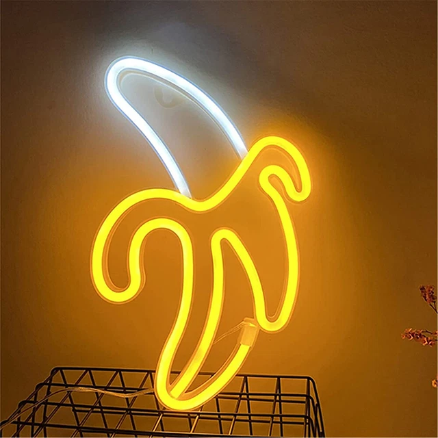 ENUOLI BANANA NEON Light LED Neon Sign Wall Neon Light for Home Decor