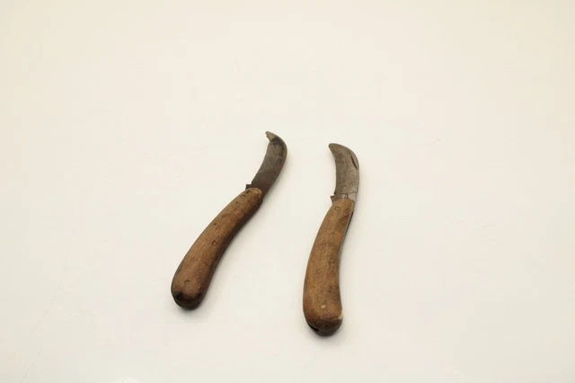 Altes Gärtnermesser / Okuliermesser  mit Hartholzgriff, 2 Stück, C.1.26.4 3
