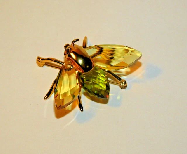 DANIEL SWAROVSKI Paradise ブローチ Daniel Swarovski Crystal Paradise Olive Green Gilt Sterling