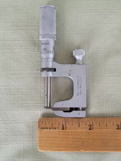 STARRETT No.220 Anvil Micrometer 0-1” 001" - Used