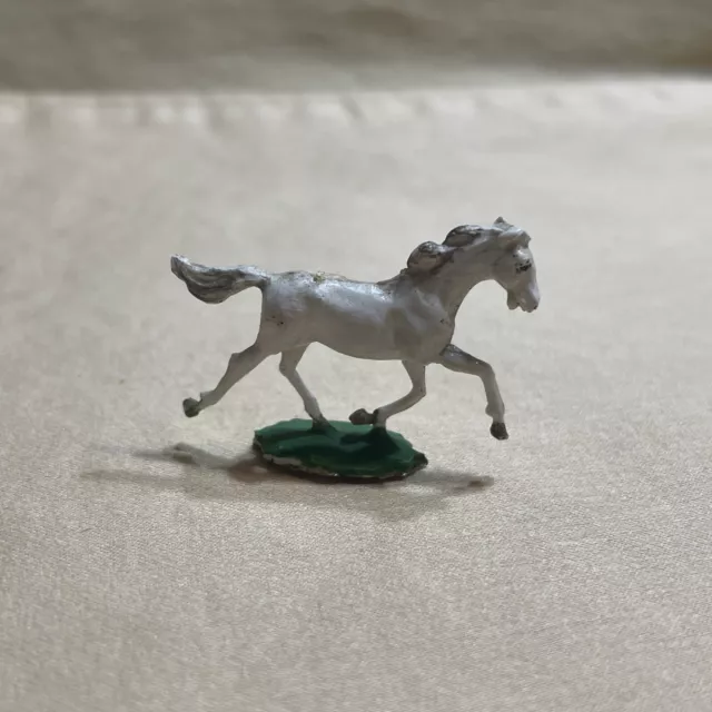 Vintage Miniature Farm Animal White Stallion Horse Figurine Train Scale 1” Long