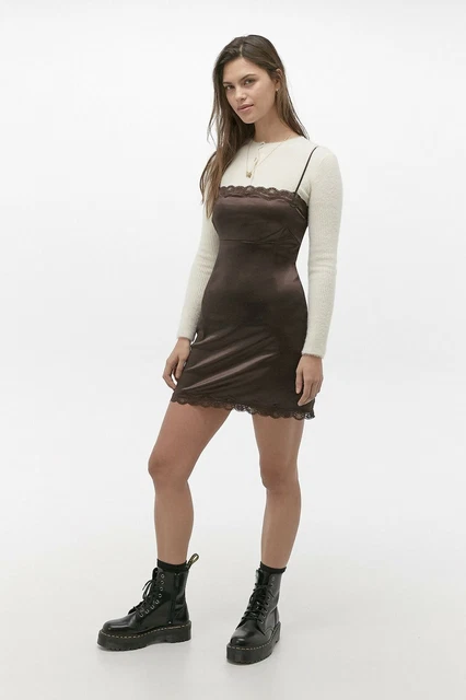 uo lanni lace trim mini dress Urban Outfitters Lani Lace Trim Mini Dress M