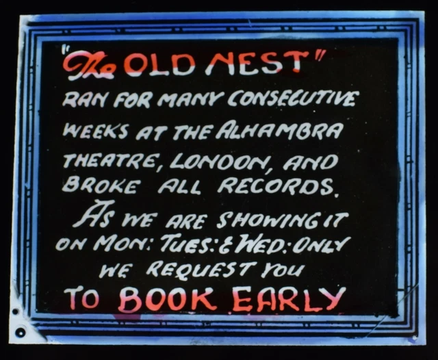 Magic Lantern Slide THE OLD NEST C1921 MOVIE ADVERT AMERICAN SILENT FILM