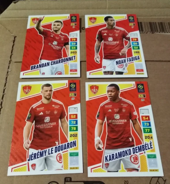 Panini  Adrenalyn  Ligue 1   2023 2024   Stade Brestois 29    N°  14 17  25 26