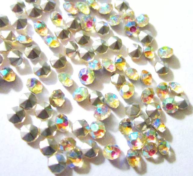 Lot 36 Vintage Iridescent Rhinestones Crystal Ab Ss10 Czech Glass