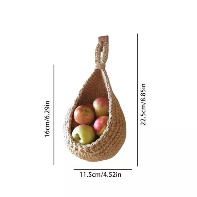 (1)Hanging Wall Vegetable Fruit Baskets Boho Wall Basket For Kitchen Storage