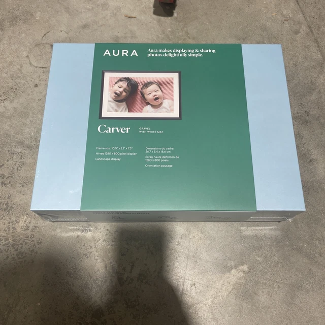 Grava Aura Carver con estera blanca aplicación Wi-Fi Connect compartir fotos y videos inteligente