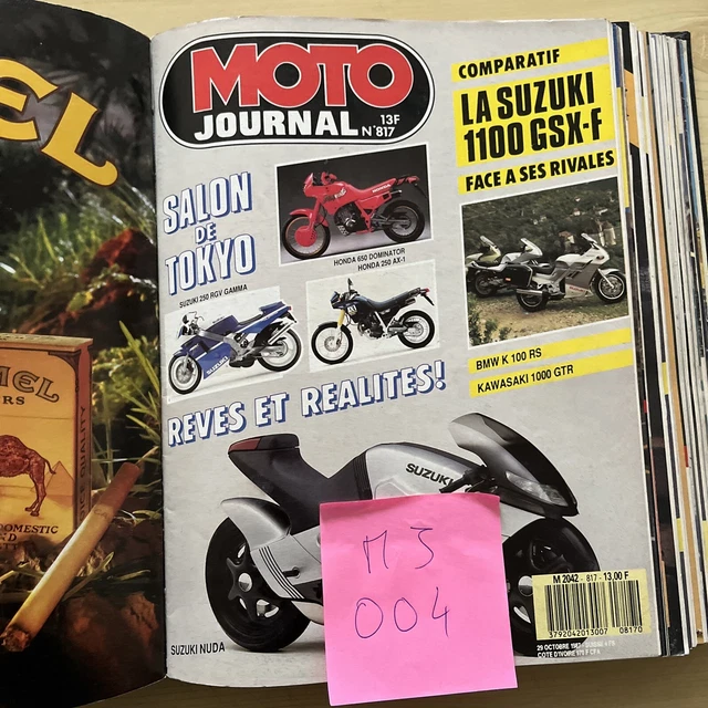 Moto Journal  817 Suzuki Gsx-F 1100 Bmw K100 Rs Kawasaki 1000 Gtr Norton 600