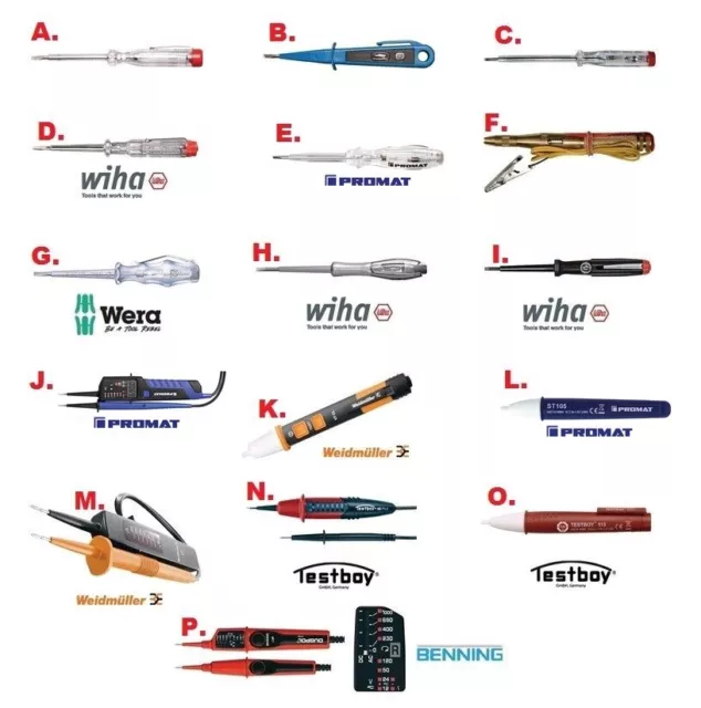 Spannungsprüfer / Stromprüfer von Wera,Wiha,Gedore,Laserliner,Weidmüller,Testboy