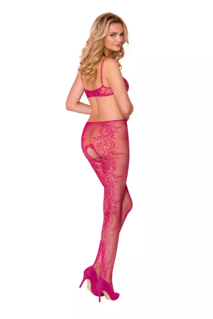 Rete Calda Catsuit Fucsia con Passo Aperto Accogliente Taglia S - L 3