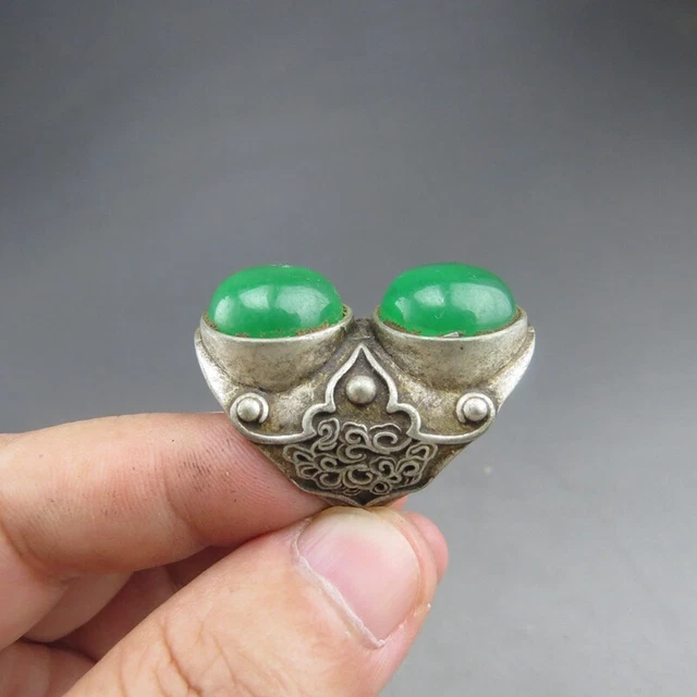 China,jade,pure silver,natural jade,Jadeite,jade, ring,banzhi  N(609)
