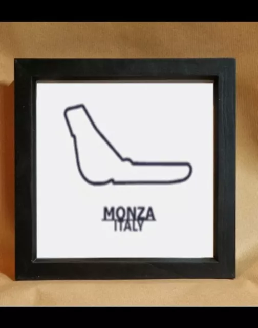 Monza F1 Track - Box Framed - 8x8 inch Frame - 3D Print - Italy F1