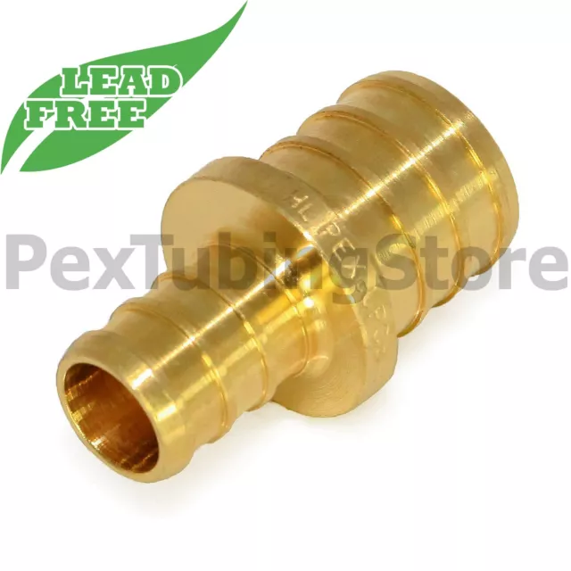 (25) 3/8" x 1/2" PEX Couplings - Brass Crimp Fittings, LEAD-FREE