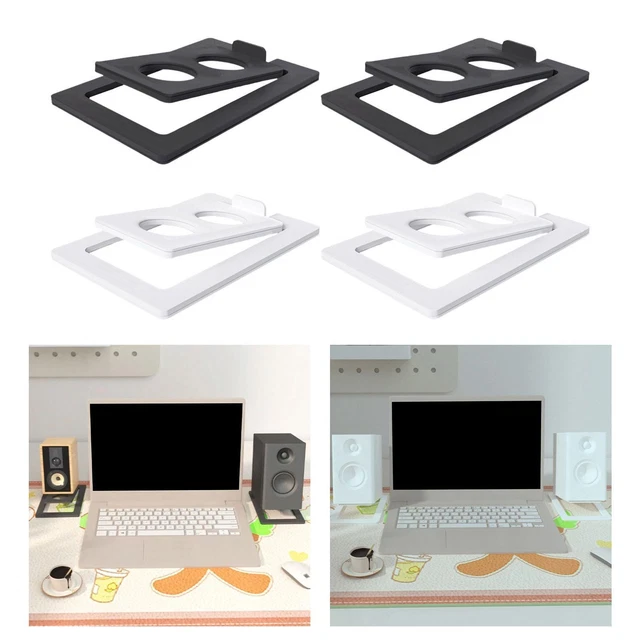 Supports D'enceintes De Bureau - 1 Paire - Dimensions 18x13 Cm - Métal Noir - Universel - Neuf Sous Emballage