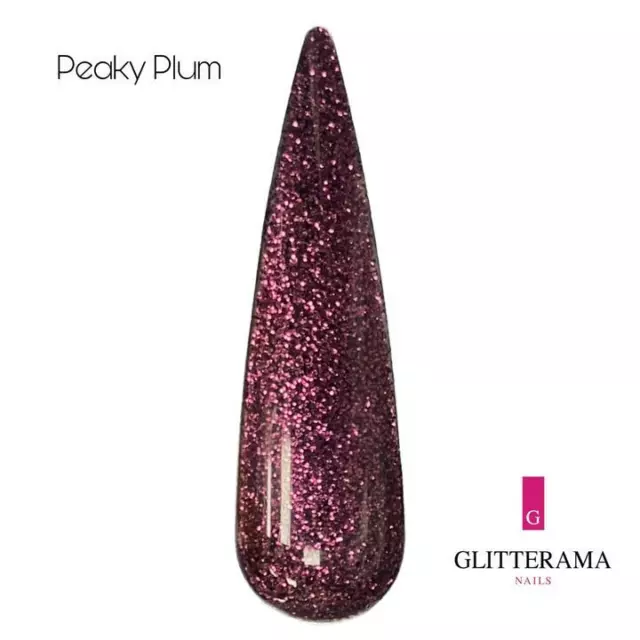 PEAKY PLUM glitter coloured glitter acrylic powder Glitterama Nails fine purple