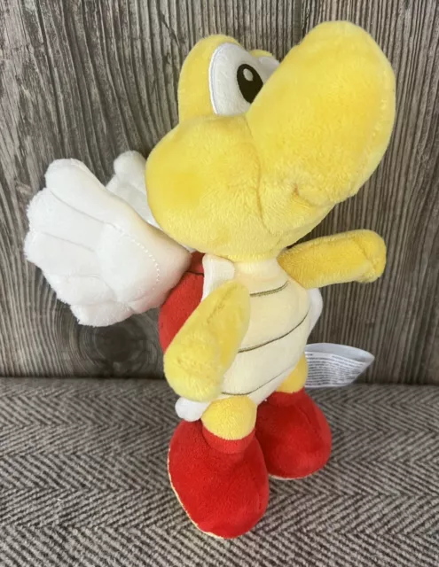 Nintendo Super Mario Koopa Paratroopa Plush 8” Yellow Turtle Wings Stuffed Plush