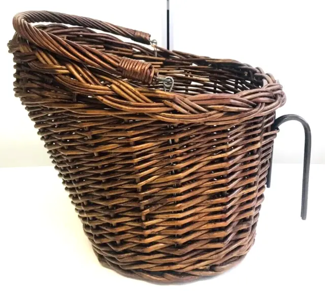 Vintage Large Bicycle Wicker Basket Shopping Picnic