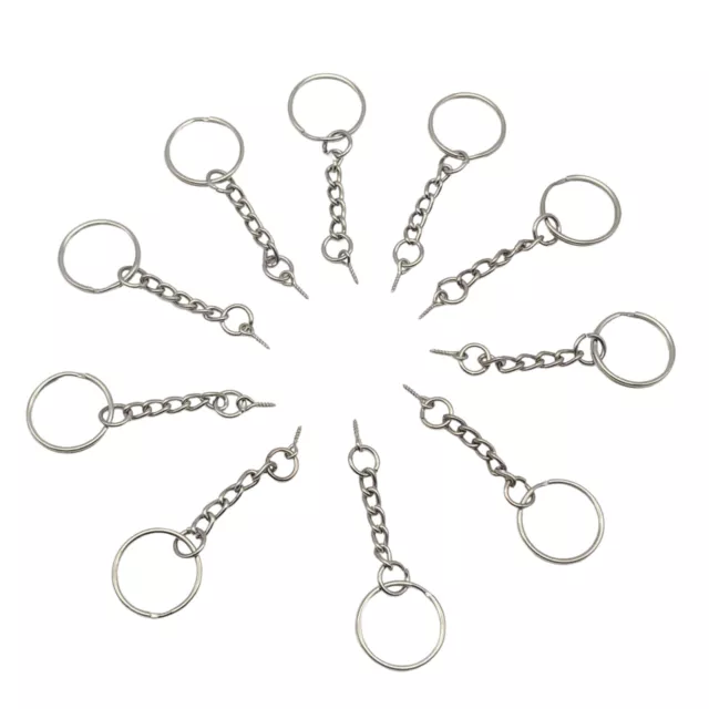 10 Schlüsselringe 20mm Anhänger Kette Schlüssel Ring Verschluss Charms - 1000