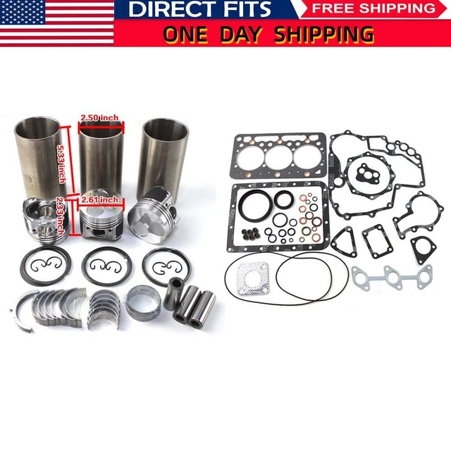 ENGINE OVERHAUL REBUILD Kit For Kubota Tractor Forklift D722E D722