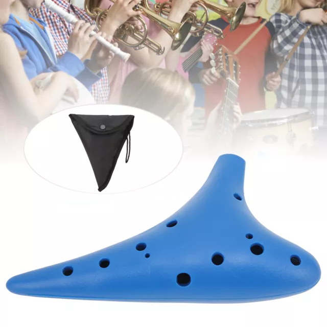 Ocarina 12 Holes Plastic Wind Instrument Blue For Beginner IDS