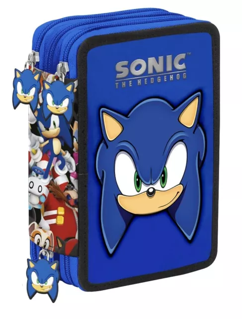 Astuccio 3 zip completo Scuola Sonic The Hedgehog - Nuova Collezione 2023/2024