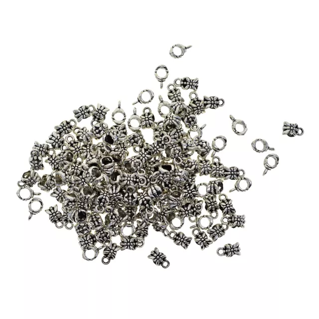 100pc Mixed Tibetan Silver Connectors Spacer Bails Beads Charms DIY Findings