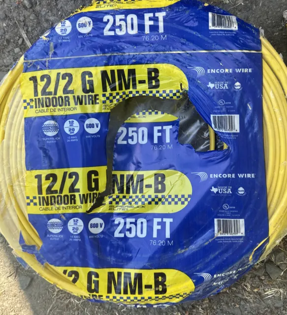 250 Ft CUT 12/2, 12-2 SIMpull Non-Metallic Electrical Wire NM-B