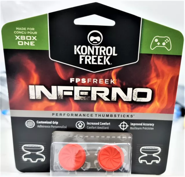 KontrolFreek FPS Freek Inferno Red Thumb Grips for Xbox One Controllers UK SELLR