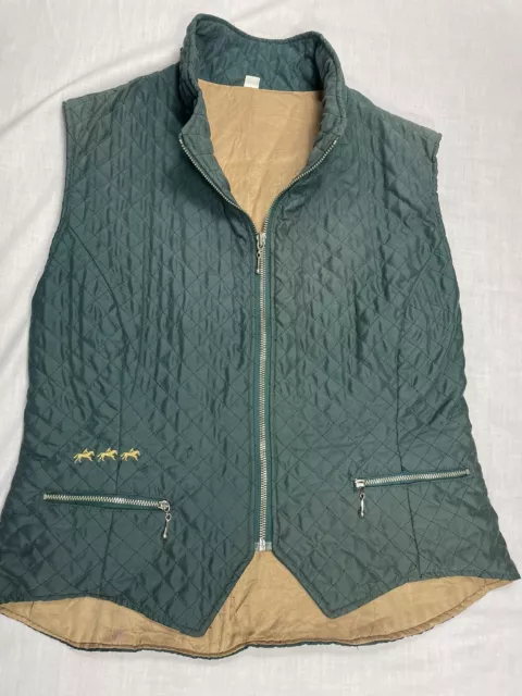 WINDSOR Riding Apparel Horse Riding Quilted Vest Jacket Jade Green Size Medium