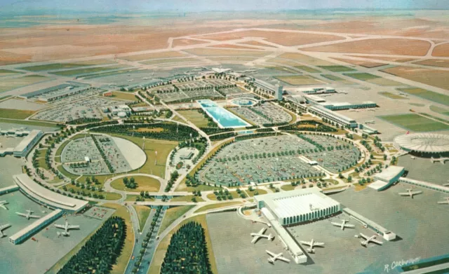 Vintage Postcard Aerial Gateway Terminal City New York International Airport NY