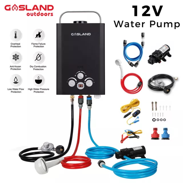 GASLAND Portable Gas Hot Water System LPG Instant Hot Heater & Pump Kit Caravan 3