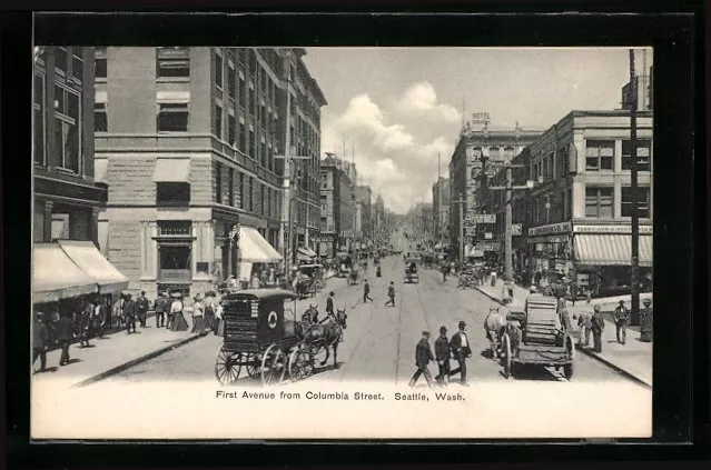 Seattle, WA, First Avenue from Columbia Street, Ansichtskarte