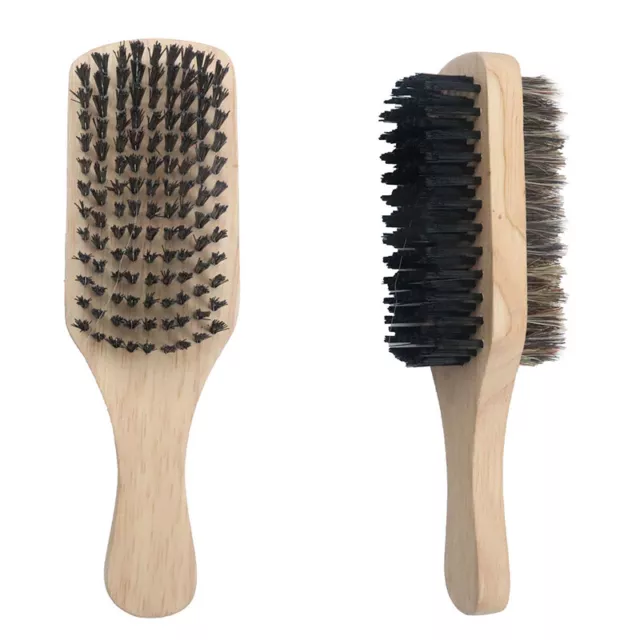 Poils de Sanglier Barbe Moustache Peigne Manche en Bois Brosse à Cheveux