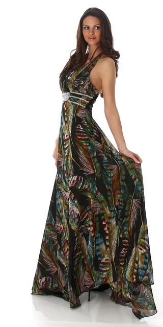 Abito Donna Elegante Cerimonia Lungo Sexy Gipsy Vintage da Sera Cocktail Vestito 4