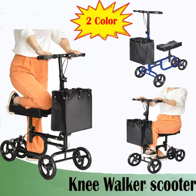 Knee Walker Scooter Mobility Alternative Crutches Wheelchair with Basket