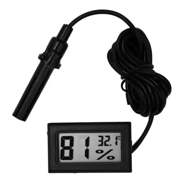 fr Mini LCD Digital Thermometer Hygrometer Temperature Humidity Meter w/Probe