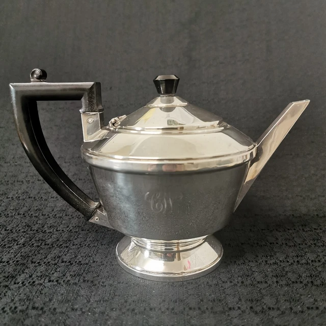 Hallmark Art Déco Teiera argento A L Davenport Birmingham 1933
