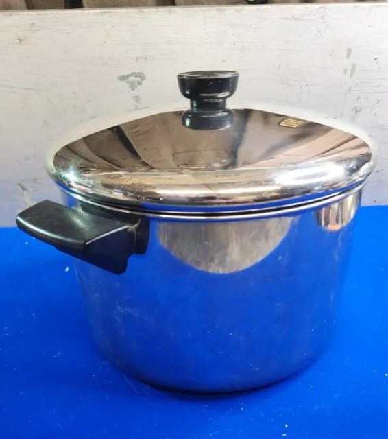 Revere Ware 6 Qt Stock Pot w Lid Stainless Steel Tri-Ply Disc Bottom 94g Clinton