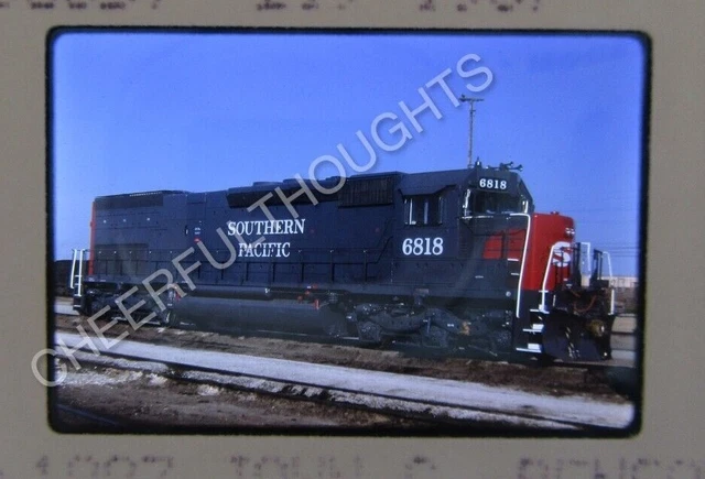 Original '87 Kodachrome Slide SP Southern Pacific 6818 SD45-2T Fresh Paint 35J29