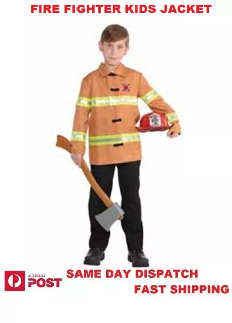 Costume Fire Fighter Kids Jacket 6-10 Years Book Week Sustainable Costume Party