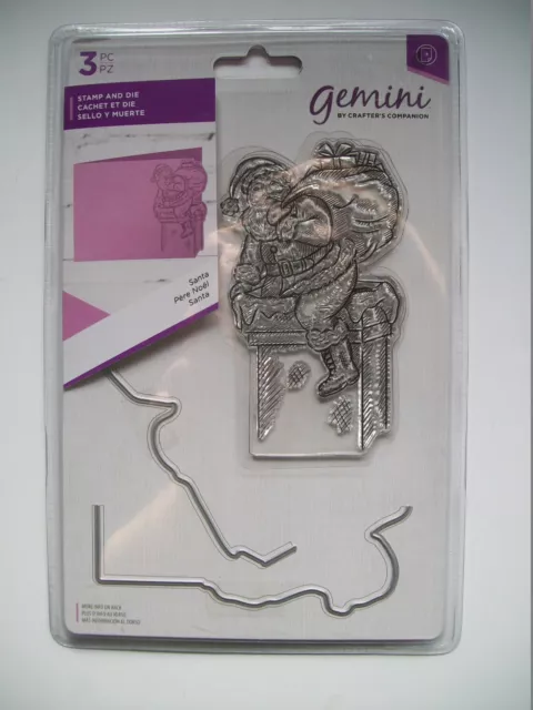 Crafter's Companion Gemini - Paper Craft Stamp & Metal Die - Santa 3 piece set