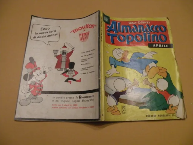 Almanacco Topolino 1963 N.4 Mondadori Disney Originale Molto Buono No Bollini