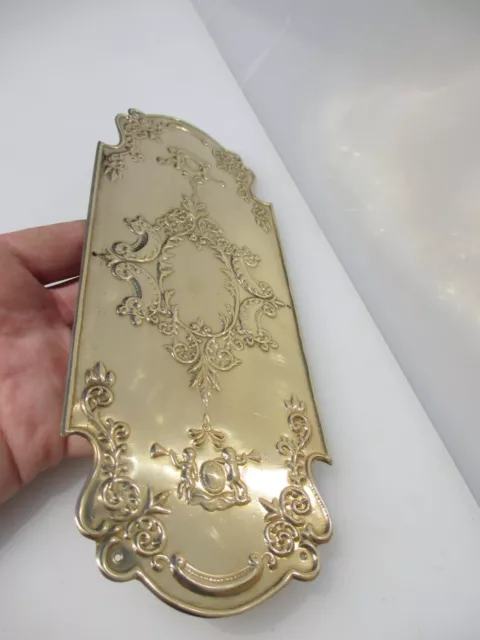 Brass Finger Plate Push Door Handle Art Nouveau Cherubs Rococo Antique STYLE