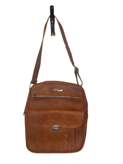 Samsonite Sonora Brown Faux Leather Shoulder Bag Laptop Travel Bookbag